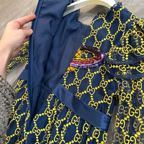 Price Drop ❤️ Gucci Tulle GG logo dress with sequin embroidery - Picture 12 of 14